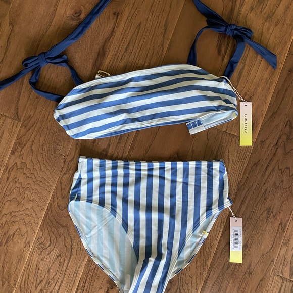 Summersalt bikini blue striped size 4 - Picture 2 of 3